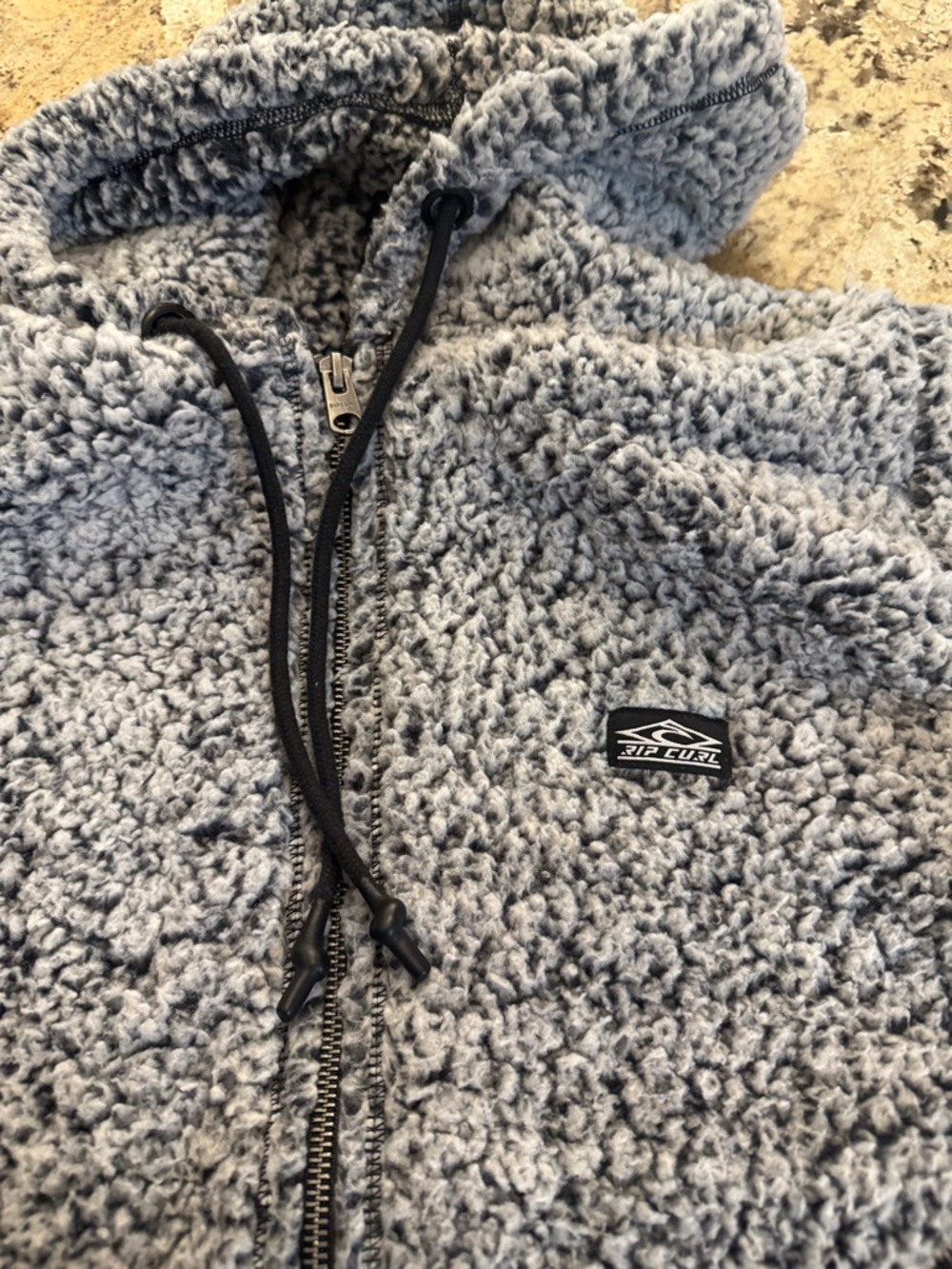 Rip Curl Plush Sherpa Hooded Jacket - Gray - Picture 4 of 5